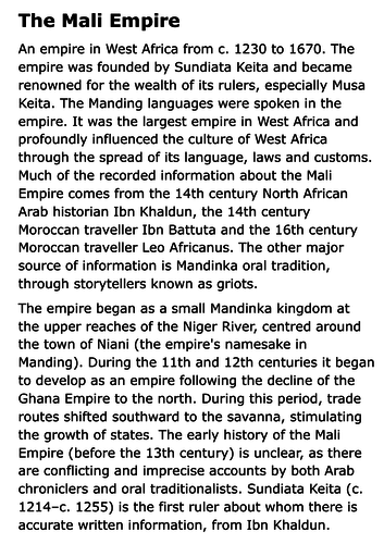 Mali Empire Handout