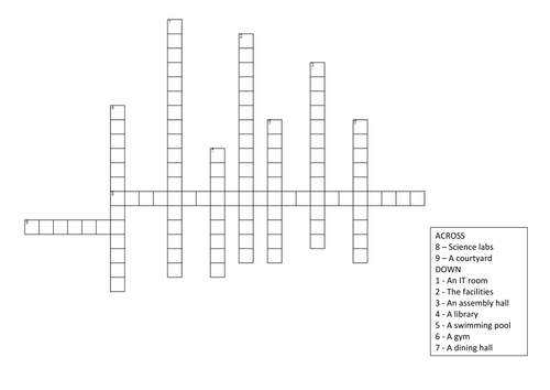 Facilities crossword