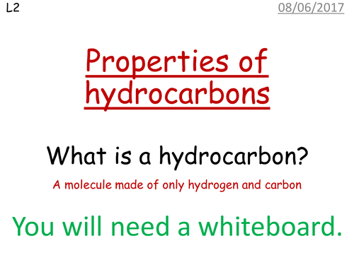 Properties of hydrocarbons