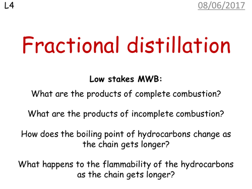 Fractional distilation