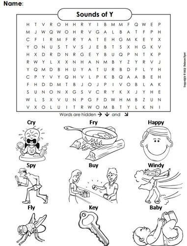 Sounds of Y Word Search