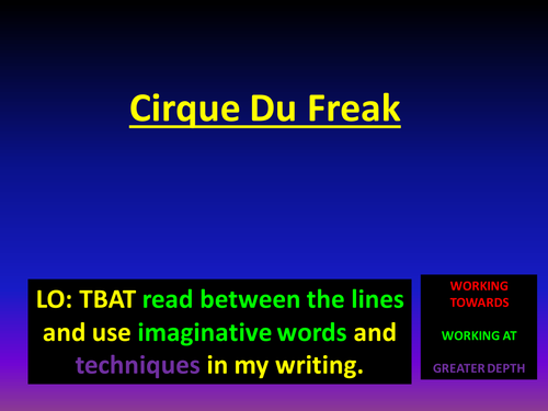 KS2 - Cirque Du Freak - Narrative Writing