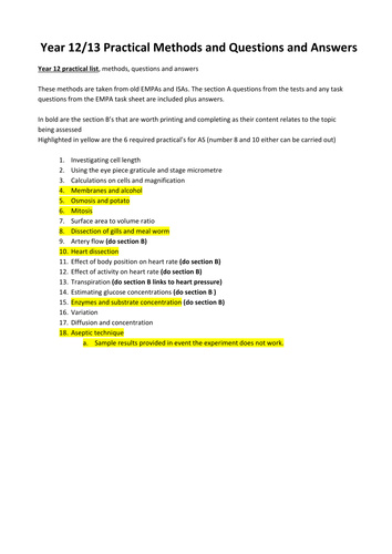 A Level AQA Practical