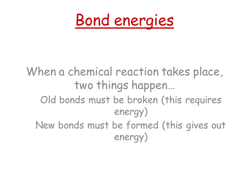 Bond energies
