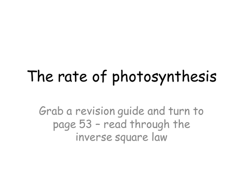 The rate of photosynthesis