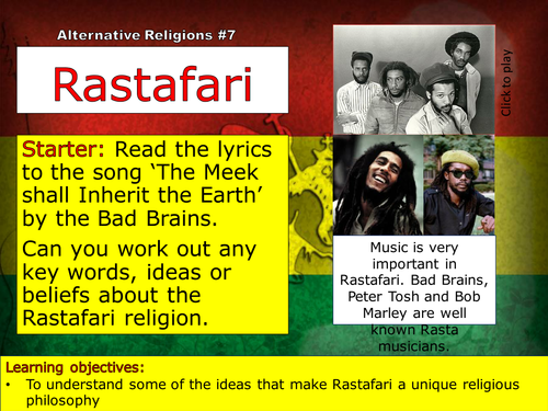 Rastafarianism (or Rastafari) - Alternative Relgion
