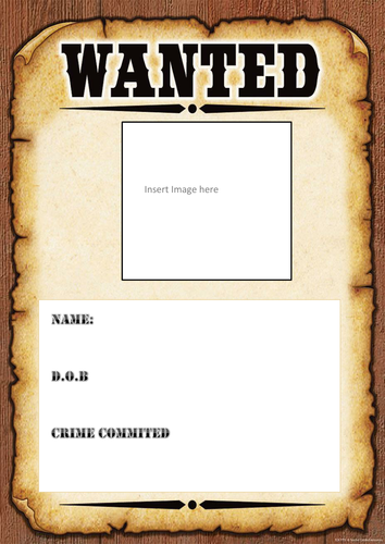 Wanted Poster | Teaching Resources