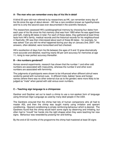 AS Psychology induction lesson