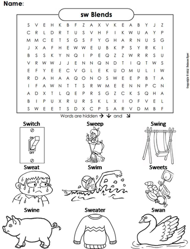 This sw blends word search also doubles as a coloring sheet!
