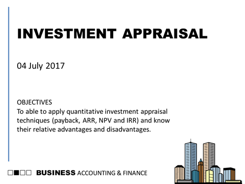 OCR AS Business (new spec) Accounting & Finance 04 Investment Appraisal