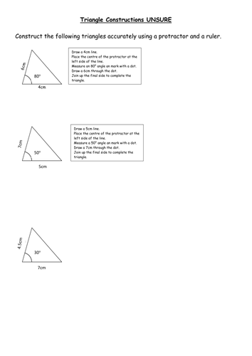 Constructions - Triangles and Bisecting
