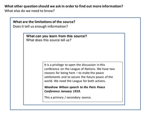 President Wilson and the League of Nations Source Analysis Activity