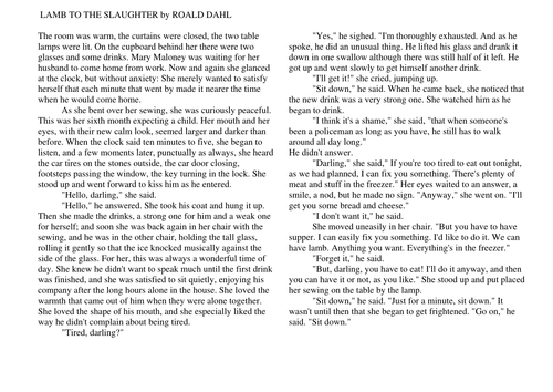 Tales of the Unexpected lessons (designed for end of term/end of year)