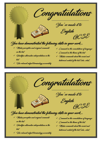 Certificates for reward