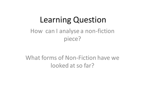 Language paper 2 practice for KS3