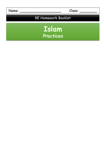 Islam: Practices homework booklet