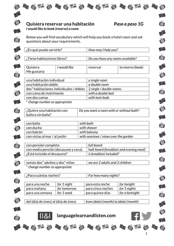 Quisiera reservar una habitación (I would like to book a room)