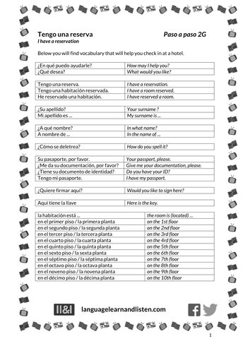 Tengo una reserva (I have a reservation)