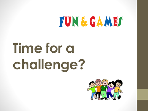 Tutor Challenge fun - Quiz activities