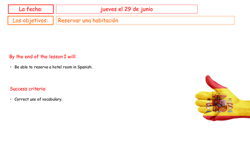 GCSE Spanish: Making a hotel reservation