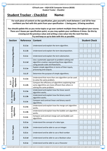 AQA GCSE Computer Science (8520) - Student Tracker