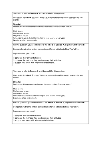 AQA Paper 2 example assessment resource