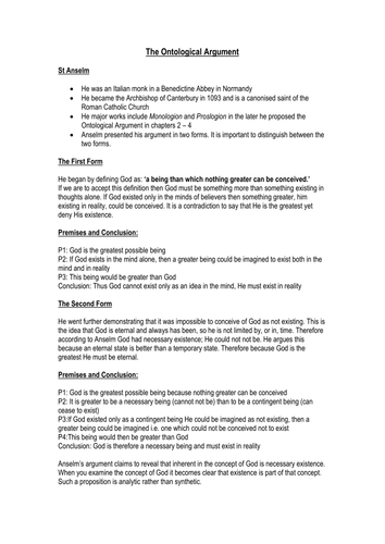 Anselm's ontological argument sparknotes image
