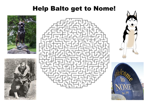 Help Balto get to Nome maze puzzle