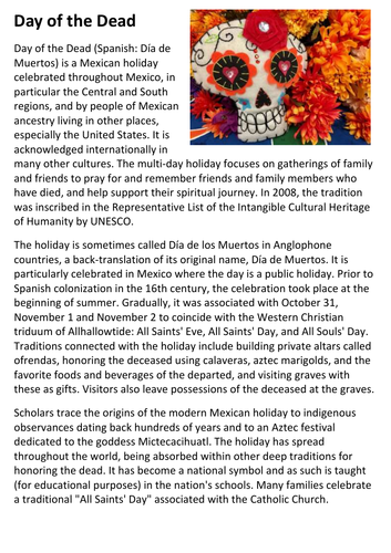 Day of the Dead Handout