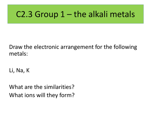 C2.3 Group 1 metals