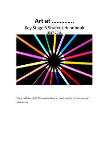 ART - Key Stage 3 Student Handbook for 2017-2018