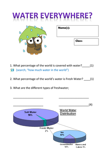 Water Everywhere Research Work Booklet