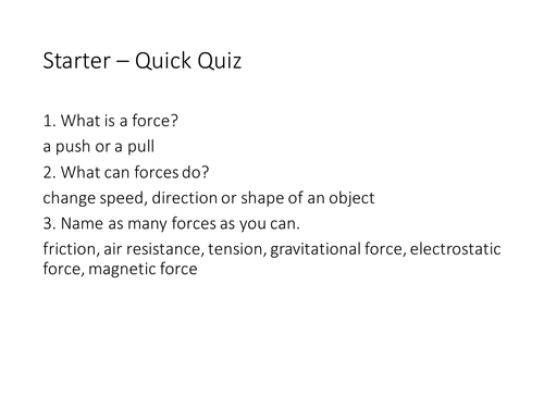 NEW AQA GCSE TRILOGY 2016 - Forces between objects