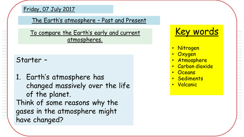 Earth's Atmosphere past & present - AQA New GCSE