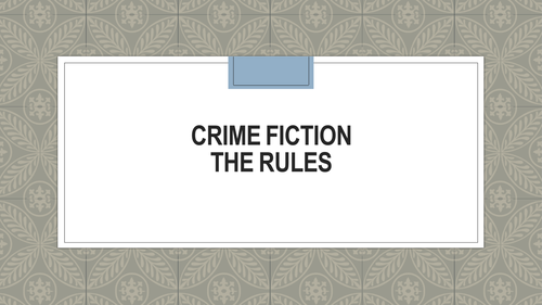 Crime Fiction