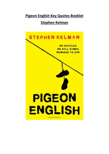 Pigeon English Key Quotes Booklet