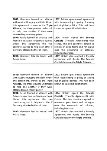 Alliance System - Card Sort