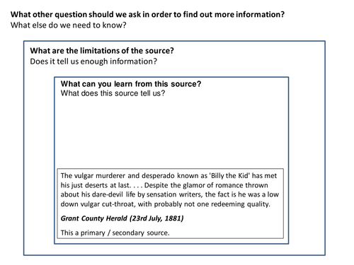 Billy the Kid Source Analysis Activity