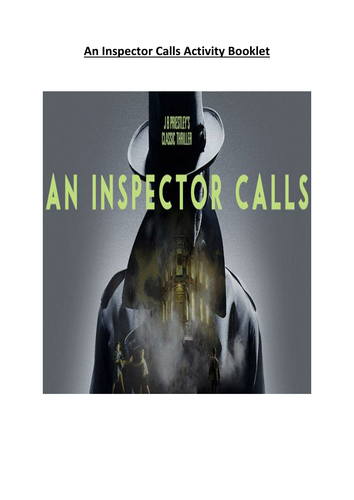 An Inspector Calls Activity Booklet