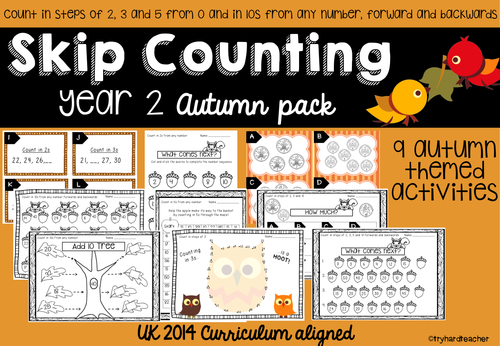 Yr2 Skip Counting Autumn Pack UK Curriculum 2014