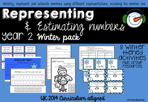 Yr2 Representing and Estimating Number Winter Pack UK Curriculum