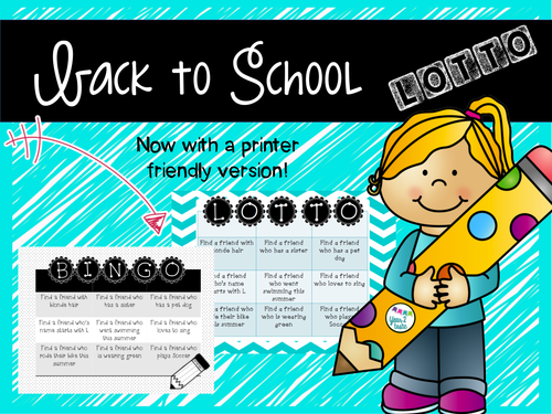 Back to school ice-breaker Lotto