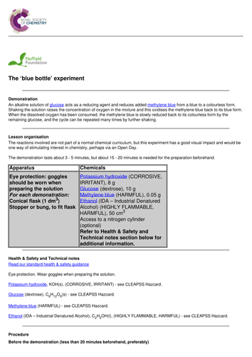 A Level (Y11) Chemistry Taster Session