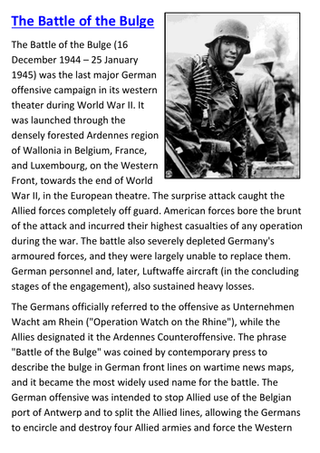 The Battle of the Bulge Handout