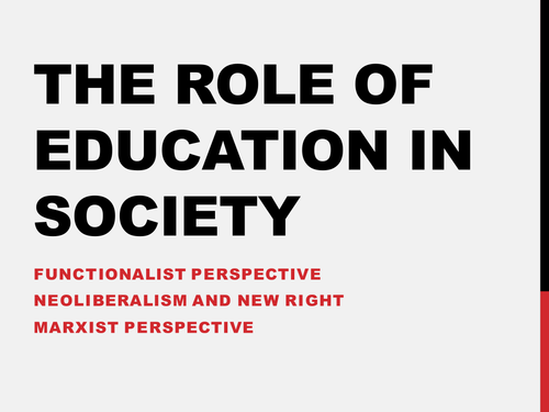 AQA'15 Sociology Education - Role of Education