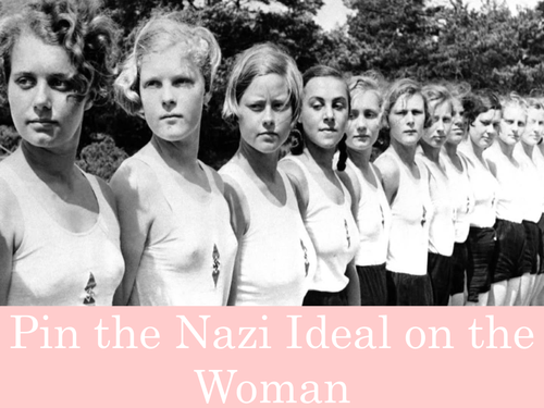 Pin the Nazi Ideal on the Woman - Nazi Women game