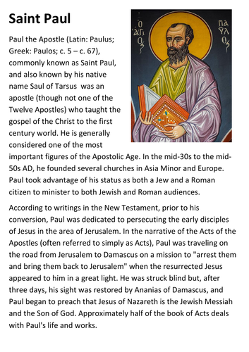 Saint Paul Handout