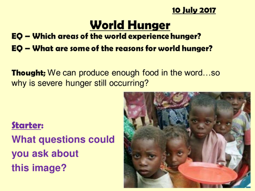 World Hunger - single lesson (1hr)