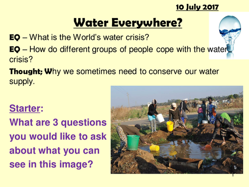 Water Crisis (single lesson 1hr)