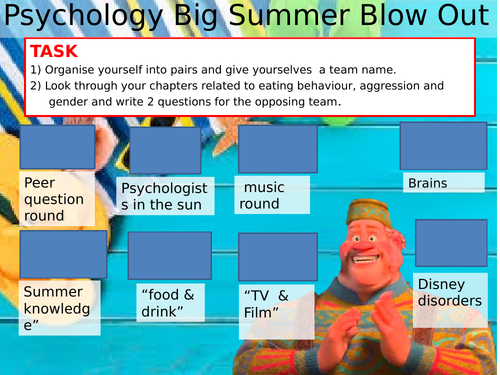 Psychology Summer quiz